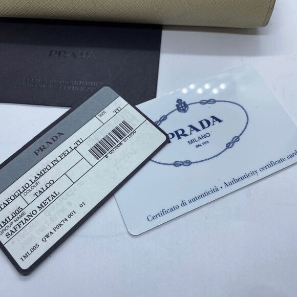 Authentic Prada Beige Saffiano Leather Wallet w/ Original Authenticity Card & Bo - Picture 10 of 16